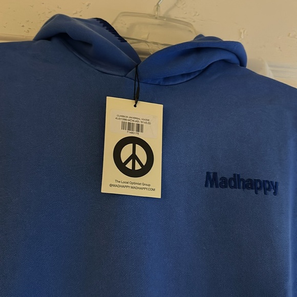 Madhappy 100% Cotton French Terry Lined Heavyweight Hoodie Blue - XS BNWT - Picture 2 of 12